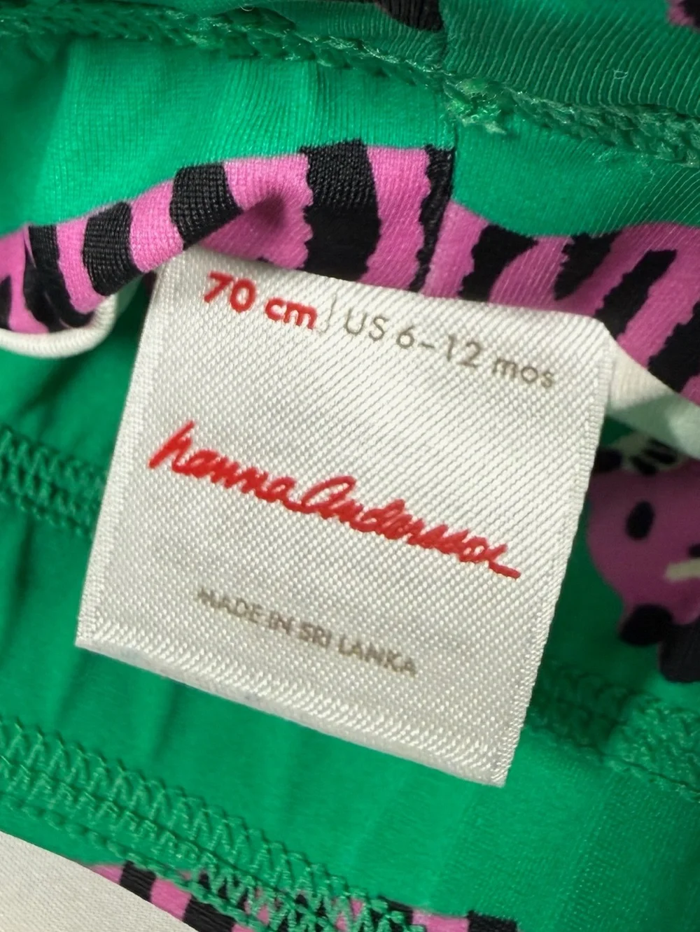 HANNA ANDERSSON Green Pink Tiger Print Swim Trunks 6-12 Months Recycled Nylon